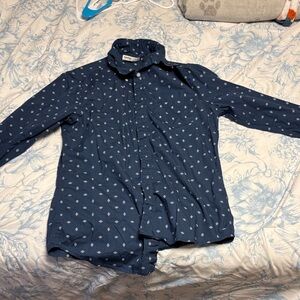 Sonoma Men’s Navy Button Down Shirt with Pattern